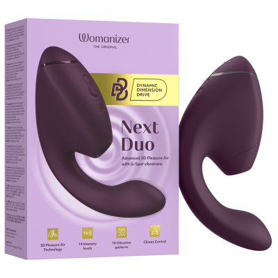 WOMANIZER DUO NEXT ESTIMULADOR VIBRADOR DUAL CLITORIS PUNTOG MORADO