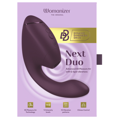 WOMANIZER DUO NEXT ESTIMULADOR VIBRADOR DUAL CLITORIS PUNTOG MORADO