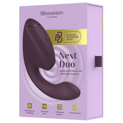 WOMANIZER DUO NEXT ESTIMULADOR VIBRADOR DUAL CLITORIS PUNTOG MORADO