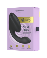 WOMANIZER DUO NEXT ESTIMULADOR VIBRADOR DUAL CLITORIS PUNTOG NEGRO