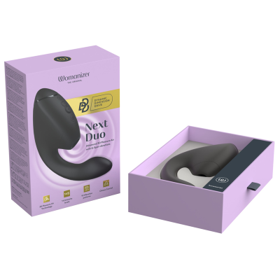 WOMANIZER DUO NEXT ESTIMULADOR VIBRADOR DUAL CLITORIS PUNTOG NEGRO