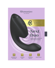 WOMANIZER DUO NEXT ESTIMULADOR VIBRADOR DUAL CLITORIS PUNTOG NEGRO