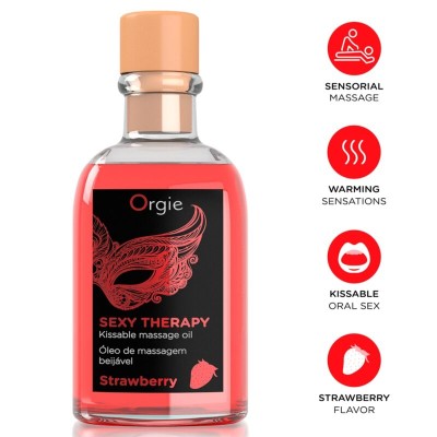 ORGIE LIPS ACEITE DE MASAJE BESABLE FRESA 100 ML
