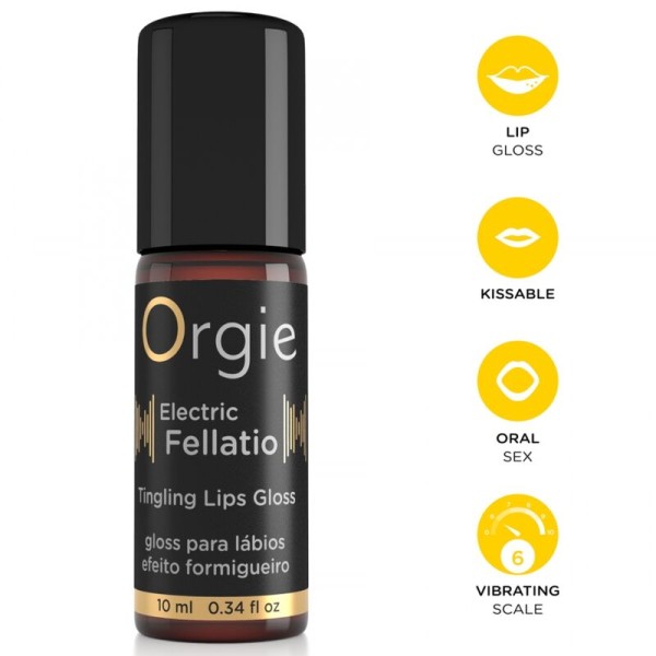 ORGIE ELECTRIC FELLATIO GLOSS LABIAL BESABLE EFECTO VIBRANTE 10 ML