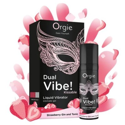 ORGIE DUAL VIBE GIN AND TONIC FRESA GEL INTIMO BESABLE EFECTO VIBRANTE 15 ML