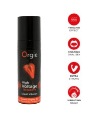 ORGIE HIGH VOLTAGE STRAWBERRY GEL INTIMO BESABLE EFECTO VIBRANTE EXTRA FUERTE 15 ML