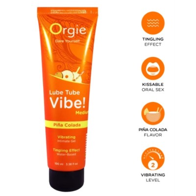 ORGIE LUBE TUBE VIBE PINA COLADA GEL INTIMO BESABLE EFECTO HORMIGUEO MEDIO 100 ML