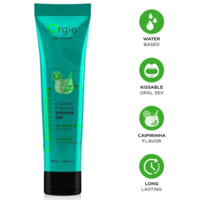 ORGIE LUBE TUBE COCKTAIL CAIPIRINHA GEL INTIMO BESABLE BASE AGUA 100 ML