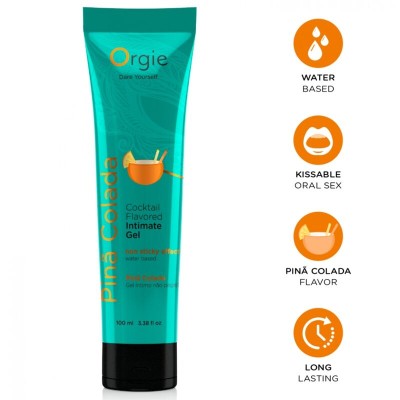 ORGIE LUBE TUBE COCKTAIL PINA COLADA GEL INTIMO BESABLE BASE AGUA 100 ML