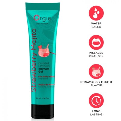 ORGIE LUBRICANTE GEL INTIMO BESABLE BASE DE AGUA COCKTAIL MOJITO DE FRESA 100 ML