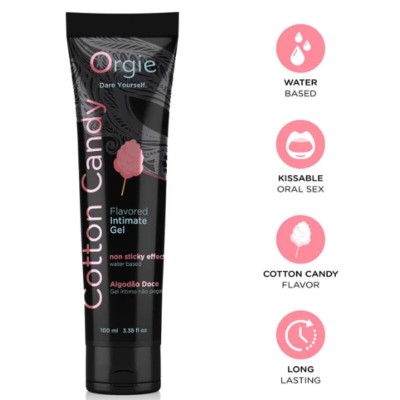ORGIE LUBRICANTE GEL INTIMO BESABLE BASE AGUA ALGODON DE AZUCAR 100 ML