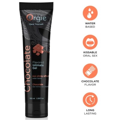 ORGIE LUBE TUBE CHOCOLATE GEL INTIMO BESABLE BASE AGUA 100 ML