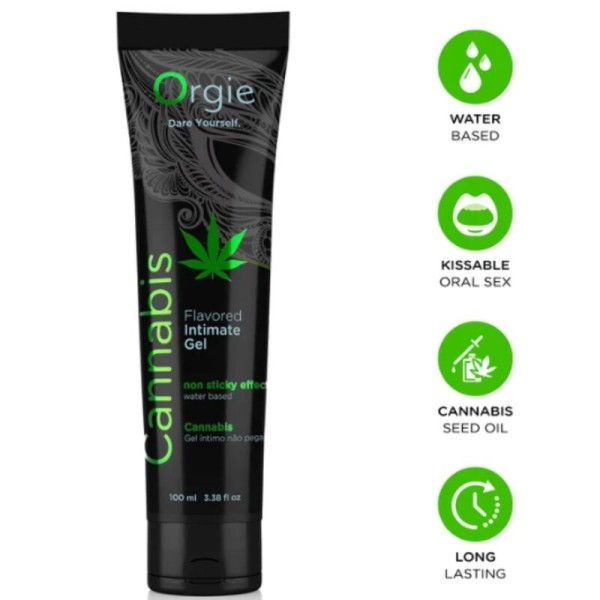 ORGIE LUBE TUBE CANNABIS GEL INTIMO BESABLE BASE AGUA 100 ML