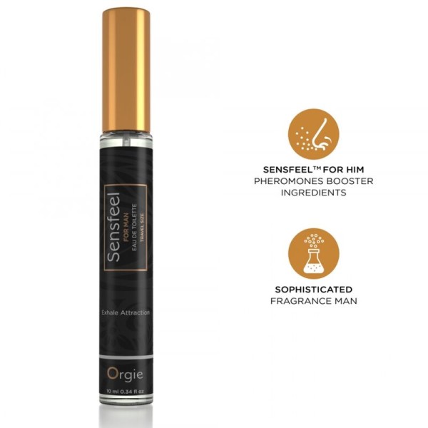 ORGIE SENSFEEL EAU DE TOILETTE CON POTENCIADOR DE FEROMONAS TAMANO VIAJE PARA HOMBRE 10 ML