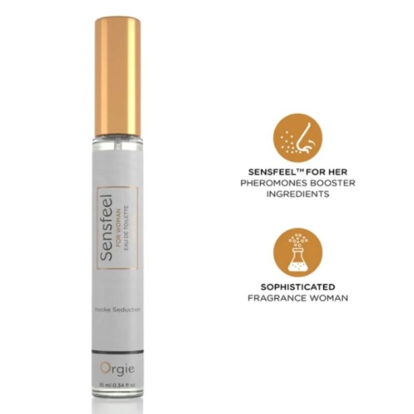 ORGIE SENSFEEL EAU DE TOILETTE CON POTENCIADOR DE FEROMONAS TAMANO VIAJE PARA MUJER 10 ML