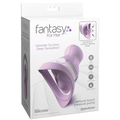 FANTASY FOR HER VELOURA TOUCH PLEASURE PUMP BOMBA INTIMA CON SUCCION Y VIBRACION MORADA