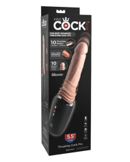 KING COCK PLUS THRUSTING COCK PRO DILDO DE SILICONA CON EMPUJE VIBRACION Y CALOR LIGHT 127 CM