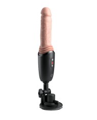 KING COCK PLUS THRUSTING COCK PRO DILDO DE SILICONA CON EMPUJE VIBRACION Y CALOR LIGHT 127 CM