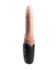 KING COCK PLUS THRUSTING COCK PRO DILDO DE SILICONA CON EMPUJE VIBRACION Y CALOR LIGHT 127 CM