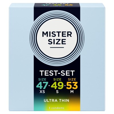 MISTER SIZE PACK MUESTRA PRESERVATIVOS TALLA 47 49 53 MM 3 UNIDADES