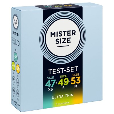 MISTER SIZE PACK MUESTRA PRESERVATIVOS TALLA 47 49 53 MM 3 UNIDADES