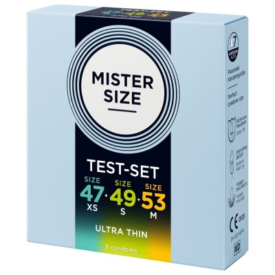 MISTER SIZE PACK MUESTRA PRESERVATIVOS TALLA 47 49 53 MM 3 UNIDADES