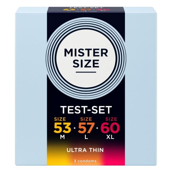 MISTER SIZE PACK MUESTRA PRESERVATIVOS TALLA 53 57 60 MM 3 UNIDADES