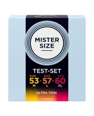 MISTER SIZE PACK MUESTRA PRESERVATIVOS TALLA 53 57 60 MM 3 UNIDADES