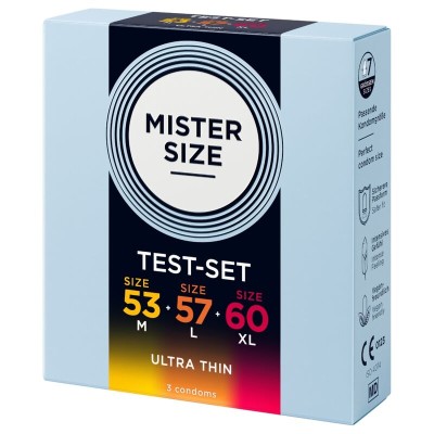 MISTER SIZE PACK MUESTRA PRESERVATIVOS TALLA 53 57 60 MM 3 UNIDADES