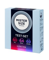 MISTER SIZE PACK MUESTRA PRESERVATIVOS TALLA 60 64 69 MM 3 UNIDADES