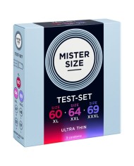 MISTER SIZE PACK MUESTRA PRESERVATIVOS TALLA 60 64 69 MM 3 UNIDADES