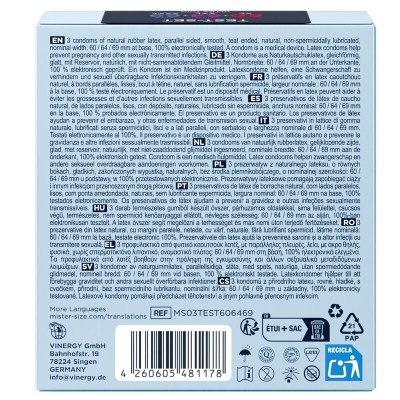 MISTER SIZE PACK MUESTRA PRESERVATIVOS TALLA 60 64 69 MM 3 UNIDADES