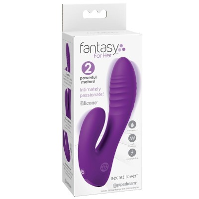 FANTASY FOR HER SECRET LOVER VIBRADOR DOBLE PUNTO G Y CLITORIS RECARGABLE MORADO