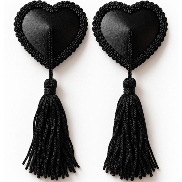 CHILIROSE CR 4897 CUBREPEZONES CORAZON CON BORLAS NEGRO