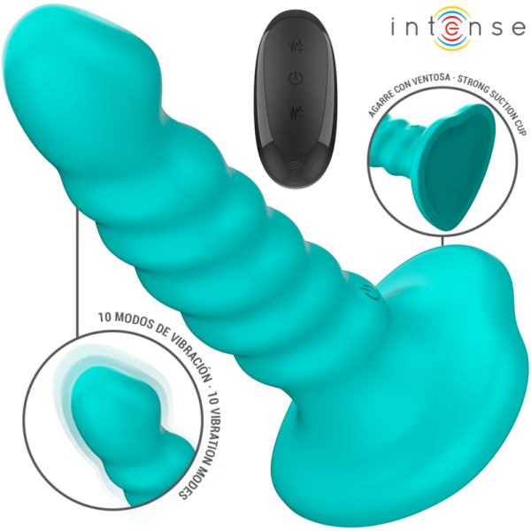 INTENSE BUFFY VIBRADOR TALLA S DISENO EN ESPIRAL 10 VIBRACIONES AZUL CONTROL REMOTO