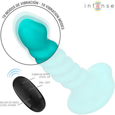 INTENSE BUFFY VIBRADOR TALLA S DISENO EN ESPIRAL 10 VIBRACIONES AZUL CONTROL REMOTO