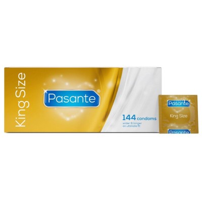 PASANTE PRESERVATIVOS KING MS LARGOS Y ANCHOS CAJA 144 UNIDADES