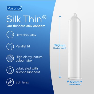 PASANTE PRESERVATIVOS SILK THIN MS FINO 144 UNIDADES