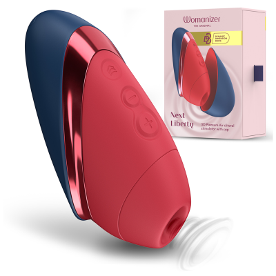 WOMANIZER NEXT LIBERTY ESTIMULADOR DE CLITORIS 3D PLEASURE AIR AZUL ROJO