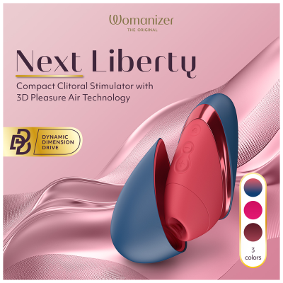 WOMANIZER NEXT LIBERTY ESTIMULADOR DE CLITORIS 3D PLEASURE AIR AZUL ROJO
