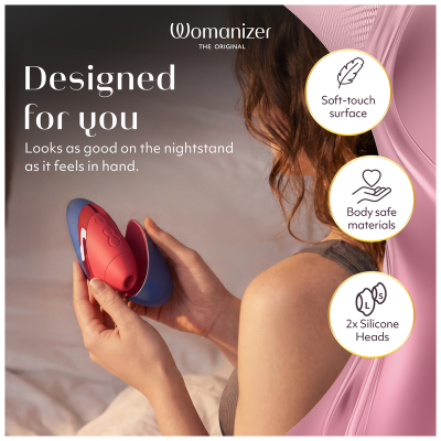 WOMANIZER NEXT LIBERTY ESTIMULADOR DE CLITORIS 3D PLEASURE AIR AZUL ROJO