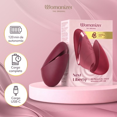 WOMANIZER NEXT ESTIMULADOR DE CLITORIS POR SUCCION 14 NIVELES BURDEOS