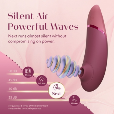 WOMANIZER NEXT ESTIMULADOR DE CLITORIS POR SUCCION 14 NIVELES ROSA EMPOLVADO