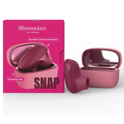 WOMANIZER SNAP ESTIMULADOR DE CLITORIS POR SUCCION 6 NIVELES BURDEOS