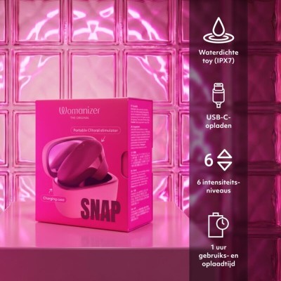 WOMANIZER SNAP ESTIMULADOR DE CLITORIS POR SUCCION 6 NIVELES BURDEOS
