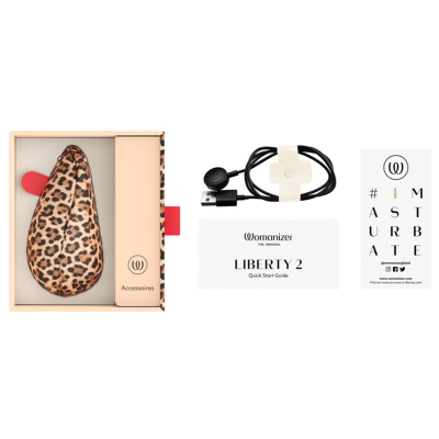 WOMANIZER LIBERTY 2 ESTIMULADOR DE CLITORIS POR SUCCION 8 NIVELES ESTAMPADO DE LEOPARDO