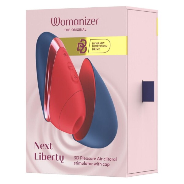 WOMANIZER NEXT LIBERTY ESTIMULADOR DE CLITORIS 3D PLEASURE AIR AZUL ROJO