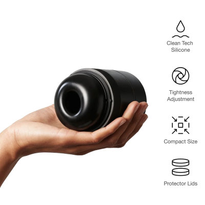 ARCWAVE VOY MASTURBADOR MASCULINO MANUAL CON 8 AJUSTES DE PRESION NEGRO INCLUYE LUBRICANTE 10 ML