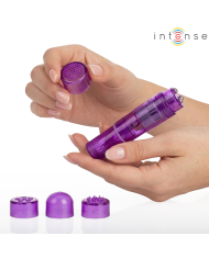 INTENSE KURT MINI MASAJEADOR CON 4 CABEZALES INTERCAMBIABLES LILA