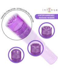 INTENSE KURT MINI MASAJEADOR CON 4 CABEZALES INTERCAMBIABLES LILA